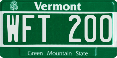 VT license plate WFT200