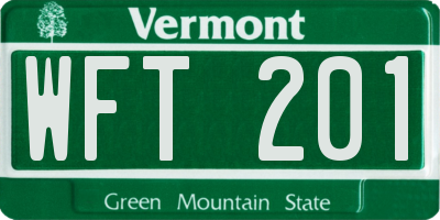 VT license plate WFT201