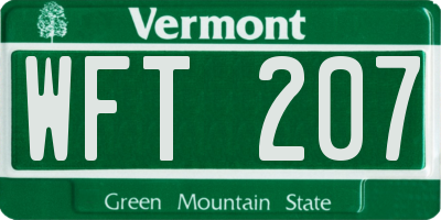 VT license plate WFT207