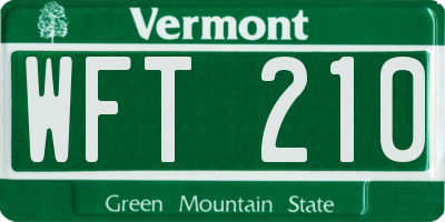 VT license plate WFT210