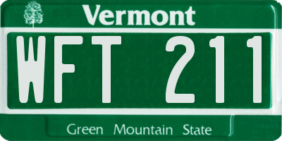 VT license plate WFT211