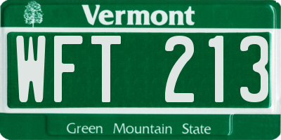 VT license plate WFT213