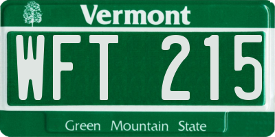 VT license plate WFT215
