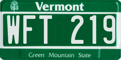 VT license plate WFT219