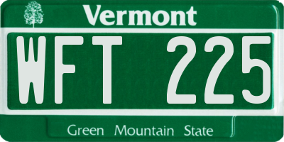 VT license plate WFT225