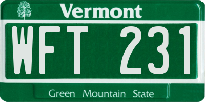 VT license plate WFT231