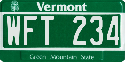 VT license plate WFT234