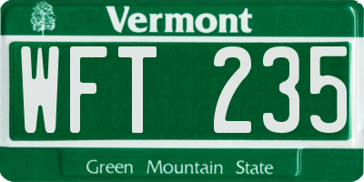 VT license plate WFT235
