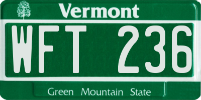 VT license plate WFT236