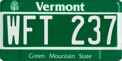VT license plate WFT237
