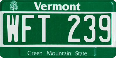 VT license plate WFT239