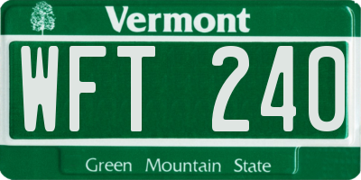 VT license plate WFT240