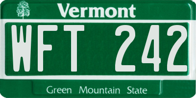 VT license plate WFT242