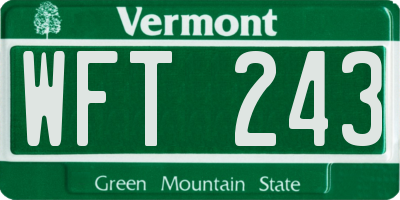 VT license plate WFT243