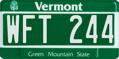 VT license plate WFT244