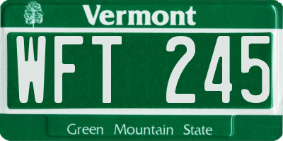 VT license plate WFT245