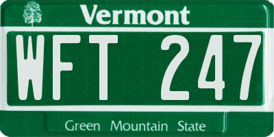 VT license plate WFT247