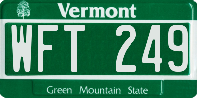 VT license plate WFT249