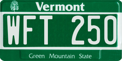 VT license plate WFT250
