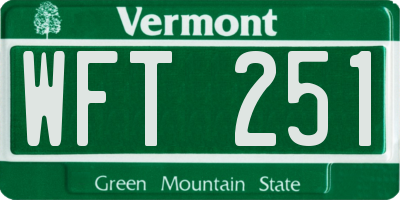 VT license plate WFT251