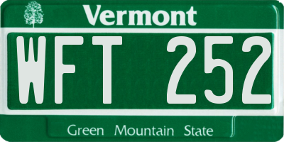 VT license plate WFT252