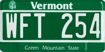 VT license plate WFT254