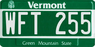 VT license plate WFT255