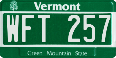 VT license plate WFT257