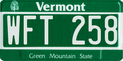 VT license plate WFT258