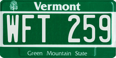 VT license plate WFT259