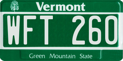 VT license plate WFT260