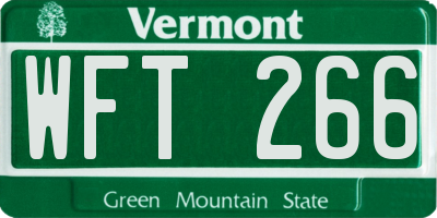 VT license plate WFT266