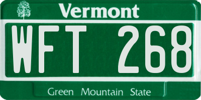 VT license plate WFT268