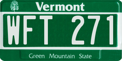 VT license plate WFT271