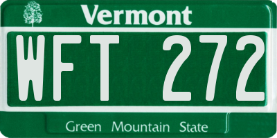 VT license plate WFT272
