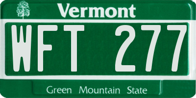 VT license plate WFT277