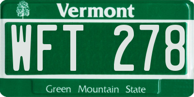 VT license plate WFT278
