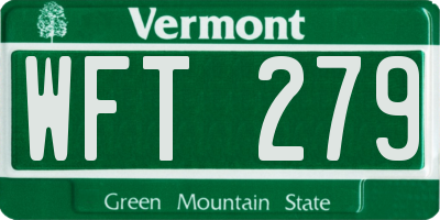 VT license plate WFT279
