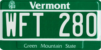 VT license plate WFT280