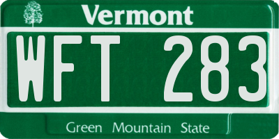 VT license plate WFT283