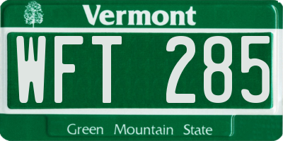 VT license plate WFT285