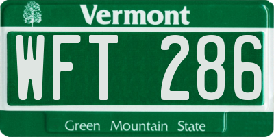 VT license plate WFT286