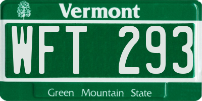 VT license plate WFT293