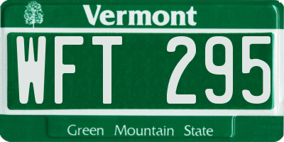 VT license plate WFT295