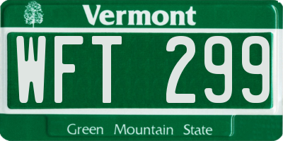 VT license plate WFT299