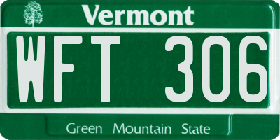 VT license plate WFT306