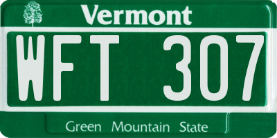 VT license plate WFT307