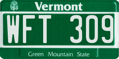 VT license plate WFT309