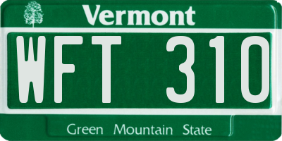 VT license plate WFT310