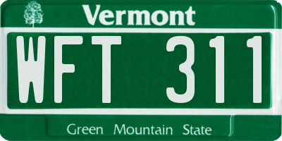 VT license plate WFT311